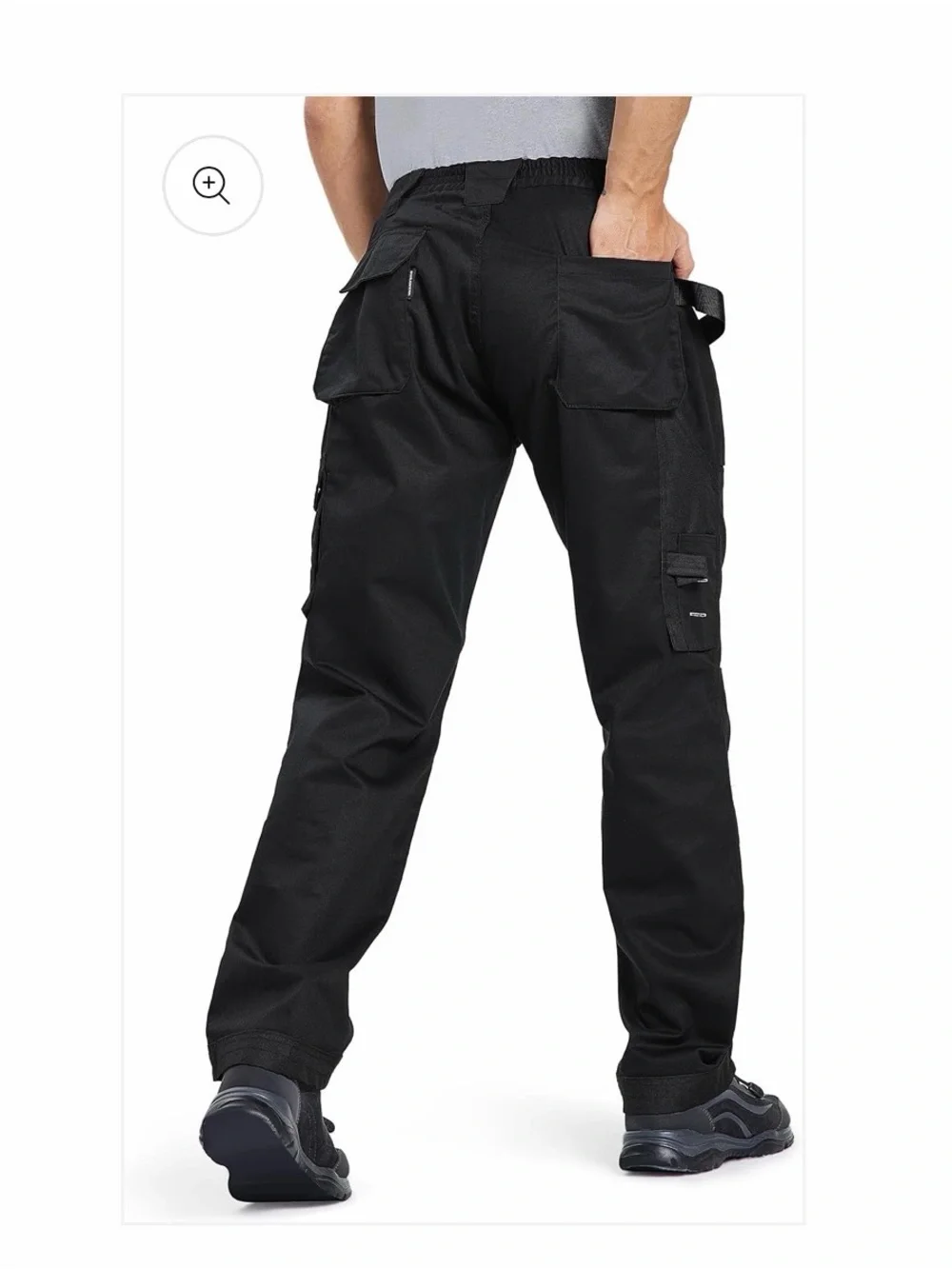 Men's Black Tactical Cargo Pants with Reinforced Knees 36/30